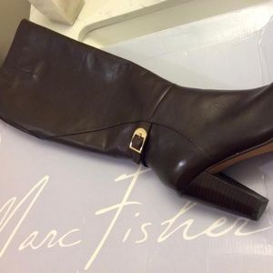 Marc Fisher Shayna Tall Brown Leather Boot NWT